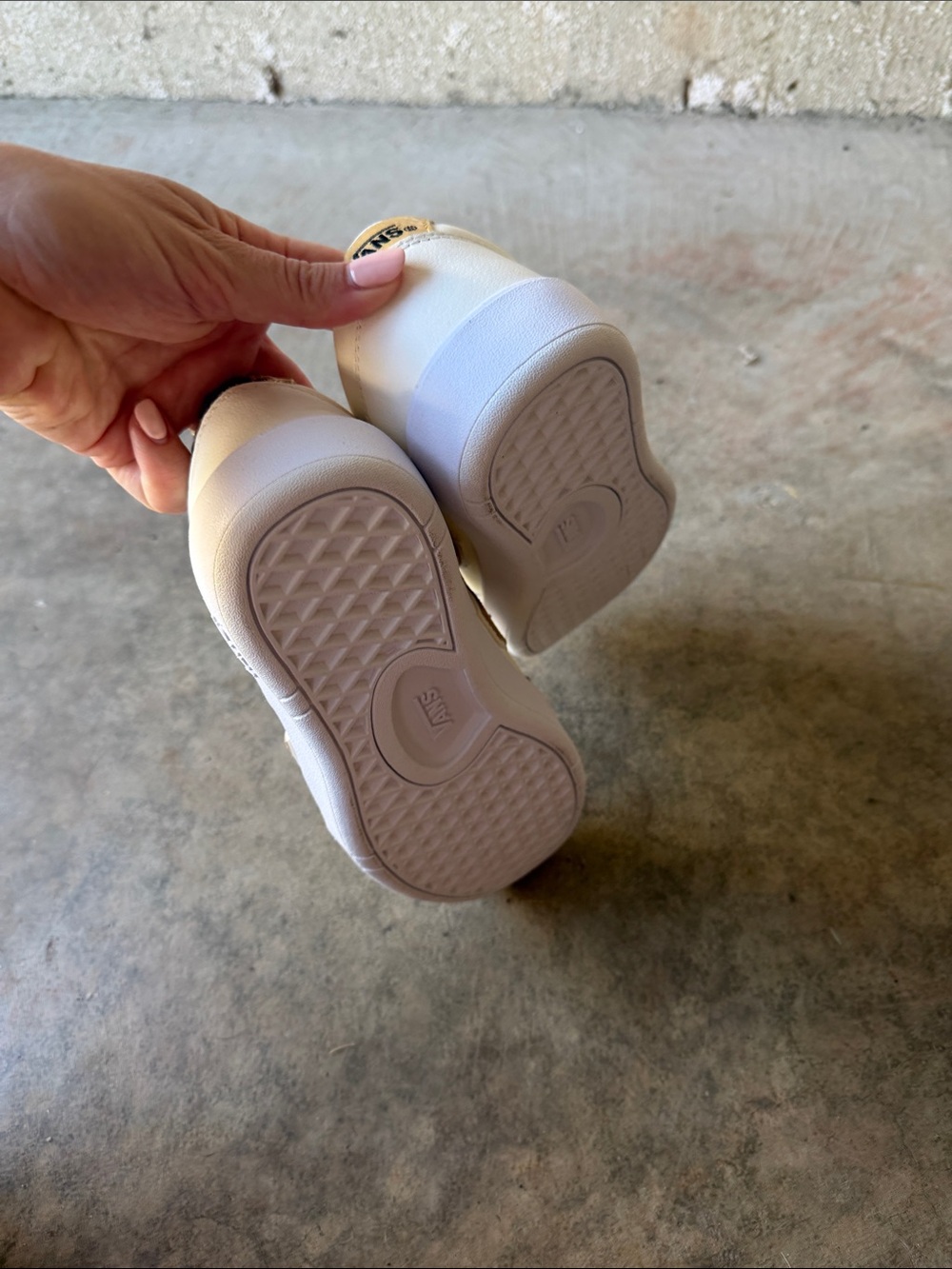 Vans White Sneakers with Gold Accent Velcro Straps - Picture 4 of 5
